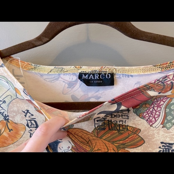 Vintage MARCO Ladies Top, Asian Japanese, Mesh Mid Sleeve, Ladies Small - Picture 9 of 10